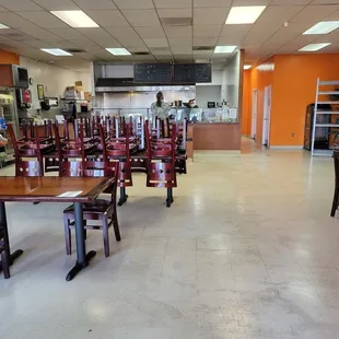 Most of the tables had chairs on them. I assumed that meant you couldn't use them