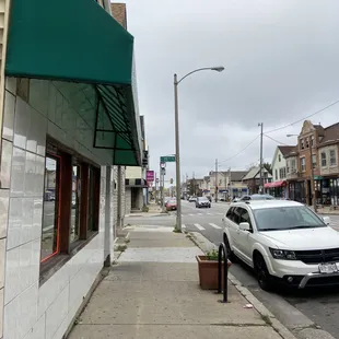 a car parked on the side of the road