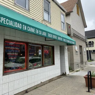 the front of a restaurant