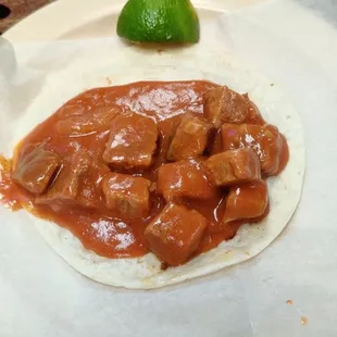 Carne guidada taco