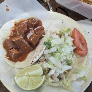 Carne gusada and shredded chicken