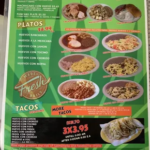 New Menu 09/07/19