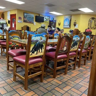 Inside seating. Love their custom artsy furniture.