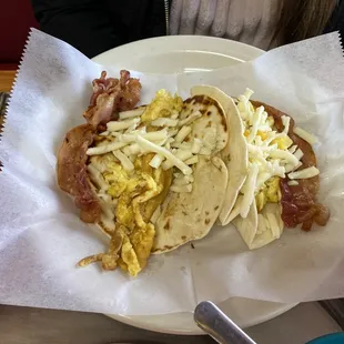 Beacon, eggs and cheese
