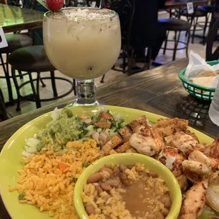 CHICKEN &amp; SHRIMP PARILLADA WITH A COCONUT MARGARITA