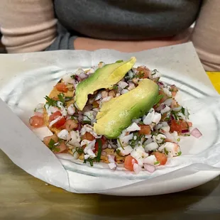 Shrimp tostada