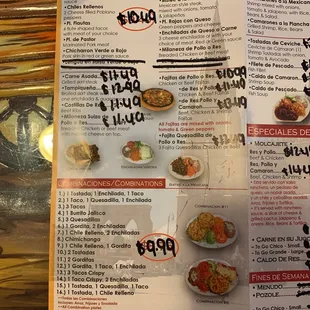the menu