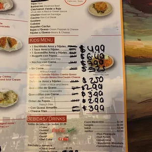 the menu