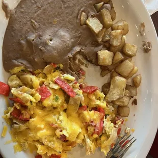 Chilaquiles Refried Beans potatoes