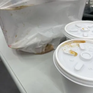 two cups of coffee on a table