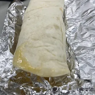 a burrito wrapped in foil