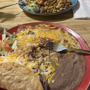 Mexican plate and chicken fajita plate!