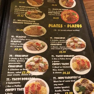 the menu