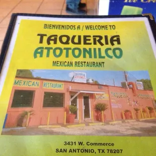 A picture of the menu of a great Mexican restaruant