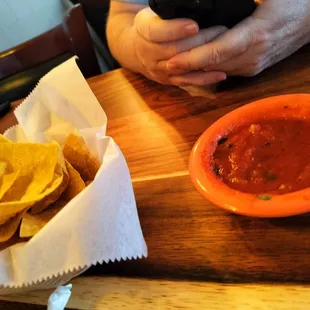 Chips and salsa - no free refill.