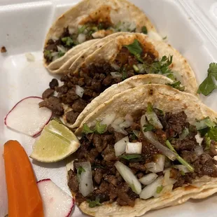 3 Steak tacos, $2.75 a piece