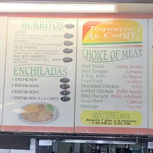 the menu