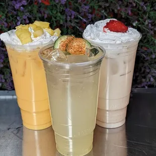 a variety of drinks