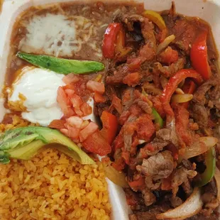Steak ranchero meal