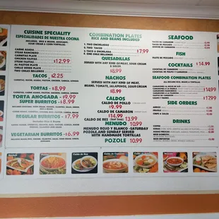 the menu