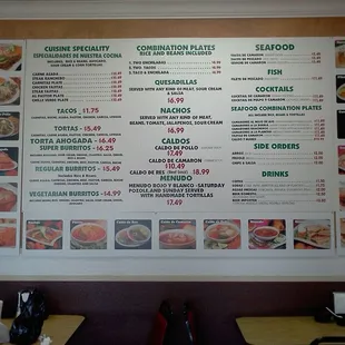 sushi and sashimi, menu