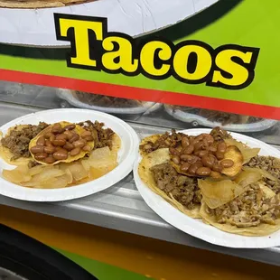 two plates of tacos