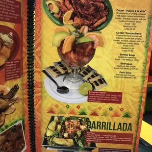 a menu for a mexican restaurant
