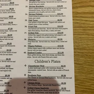 a menu for a mexican restaurant
