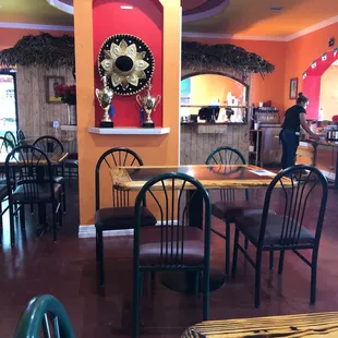 the interior of a mexican restaurant