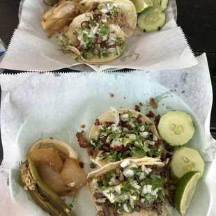 Carne Asada, Carnita, Chorizo Tacos