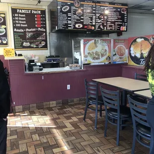 Inside front counter