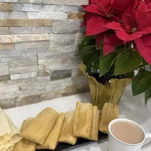 Now serving freshly made Tamales and Chapurrado.
