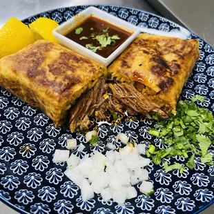 a plate of food on a table
