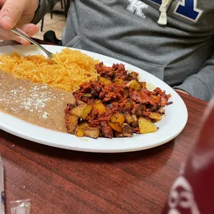 a plate of mexican food