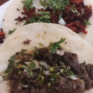 Tacos --- Chorizo and Barbacoa