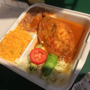 Chile relleno con pollo