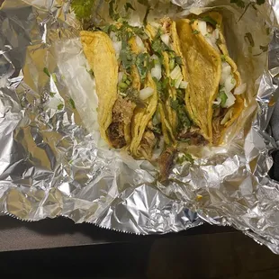 Four chicken tacos