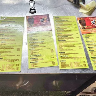 menu