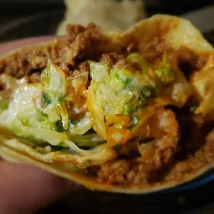 Al pastor burrito with added cilantro and onions