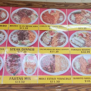 Menu as of 10/12/2021