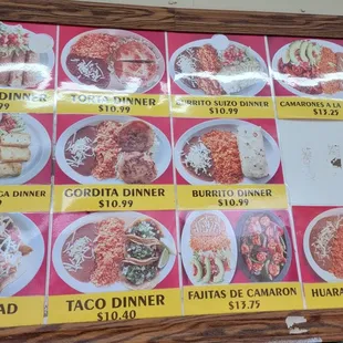 Menu as of 10/12/2021