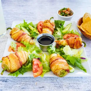 a platter of appetizers