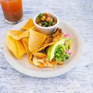 a plate of mexican food