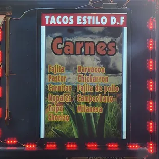 Carnes Menu