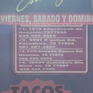 a menu for a mexican restaurant