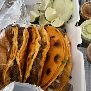Birria tacos (consommé not in the pic)