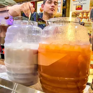 Horchata &amp; Cantelope Aqua Frescas! And on point LatinX brows!