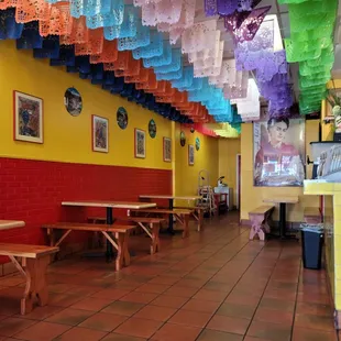 tables and tables in a mexican restaurant