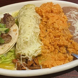 Taco and Enchilada Plate
