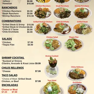 a menu for a mexican restaurant